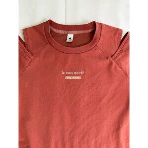 le coq sportif Dusty Rose Cold Shoulder Short Sleeve T-Shirt Dress Knit Logo S